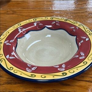 Pier 1 Vallarta earthenware soup, pasta bowl. Hand painted 10.5” bowl.